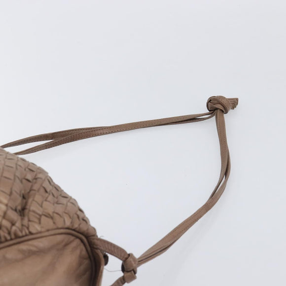 Bottega Veneta INTRECCIATO Shoulder Bag Leather Brown Gold Tone Auth 208656
