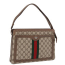 GUCCI GG Supreme Web Sherry Line Shoulder Bag PVC Beige 14 02 013 Auth 208657-1