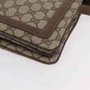 GUCCI GG Supreme Web Sherry Line Shoulder Bag PVC Beige 14 02 013 Auth 208657-14