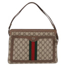 GUCCI GG Supreme Web Sherry Line Shoulder Bag PVC Beige 14 02 013 Auth 208657-13