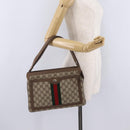 GUCCI GG Supreme Web Sherry Line Shoulder Bag PVC Beige 14 02 013 Auth 208657-27