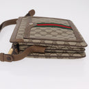 GUCCI GG Supreme Web Sherry Line Shoulder Bag PVC Beige 14 02 013 Auth 208657-4
