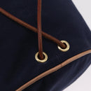 HERMES POSITION MIMILL Shoulder Bag Canvas Navy Gold Auth 208659A-10
