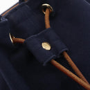 HERMES POSITION MIMILL Shoulder Bag Canvas Navy Gold Auth 208659A-11