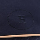 HERMES POSITION MIMILL Shoulder Bag Canvas Navy Gold Auth 208659A-18