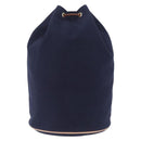 HERMES POSITION MIMILL Shoulder Bag Canvas Navy Gold Auth 208659A-13