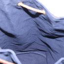 HERMES POSITION MIMILL Shoulder Bag Canvas Navy Gold Auth 208659A-20