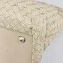 Bottega Veneta INTRECCIATO Tote Bag Leather White Silver 158673 Auth 208660A-11
