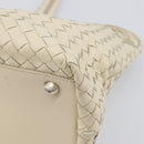 Bottega Veneta INTRECCIATO Tote Bag Leather White Silver 158673 Auth 208660A-13