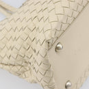 Bottega Veneta INTRECCIATO Tote Bag Leather White Silver 158673 Auth 208660A-14