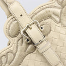 Bottega Veneta INTRECCIATO Tote Bag Leather White Silver 158673 Auth 208660A-16