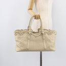 Bottega Veneta INTRECCIATO Tote Bag Leather White Silver 158673 Auth 208660A-28