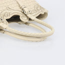 Bottega Veneta INTRECCIATO Tote Bag Leather White Silver 158673 Auth 208660A-7