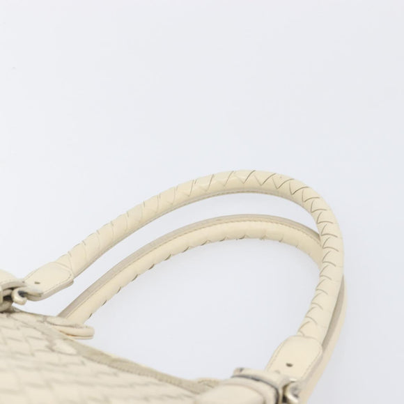 Bottega Veneta INTRECCIATO Tote Bag Leather White Silver 158673 Auth 208660A