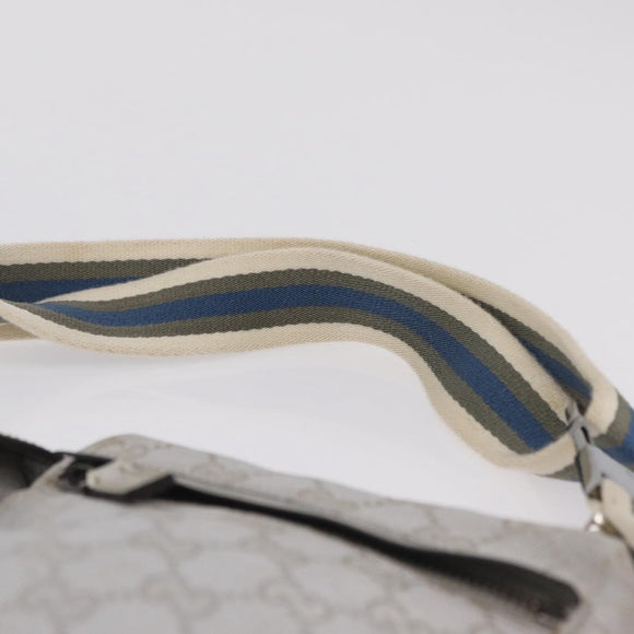 GUCCI GG Canvas Waist Bag Silver 28566 Auth 208662