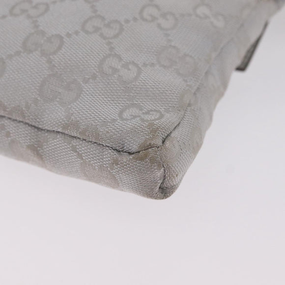 GUCCI GG Canvas Waist Bag Silver 28566 Auth 208662