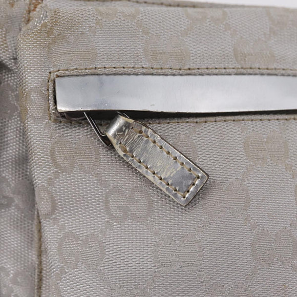 GUCCI GG Canvas Waist Bag Silver 28566 Auth 208662