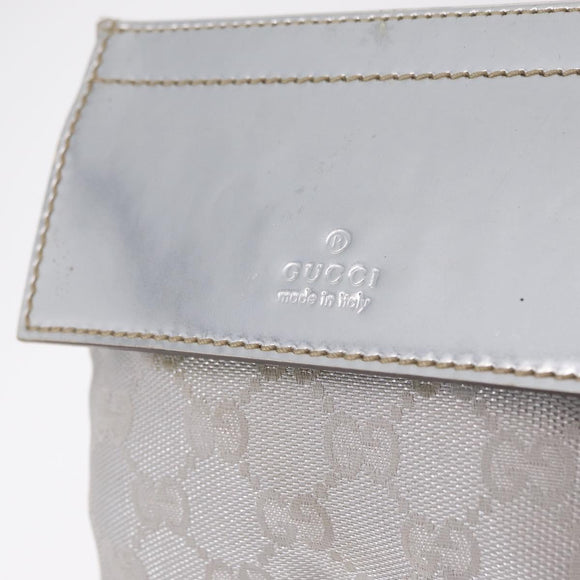 GUCCI GG Canvas Waist Bag Silver 28566 Auth 208662