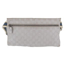 GUCCI GG Canvas Waist Bag Silver 28566 Auth 208662-3