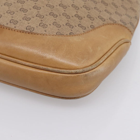 GUCCI Micro GG Supreme Jackie Hand Bag PVC Beige Gold Auth 208663
