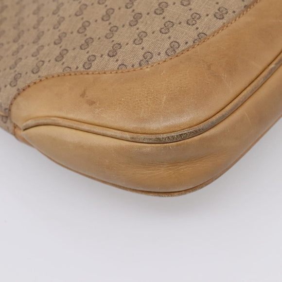 GUCCI Micro GG Supreme Jackie Hand Bag PVC Beige Gold Auth 208663