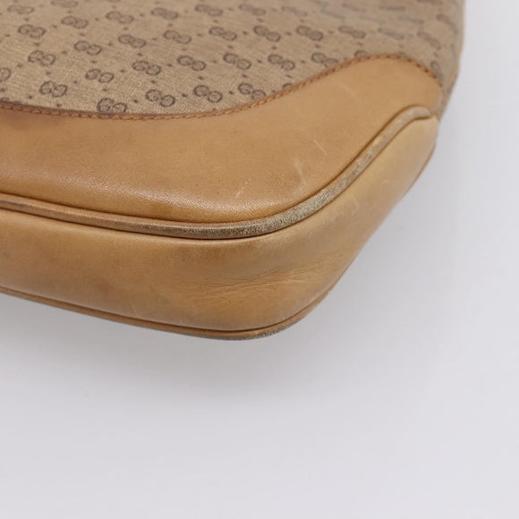 GUCCI Micro GG Supreme Jackie Hand Bag PVC Beige Gold Auth 208663