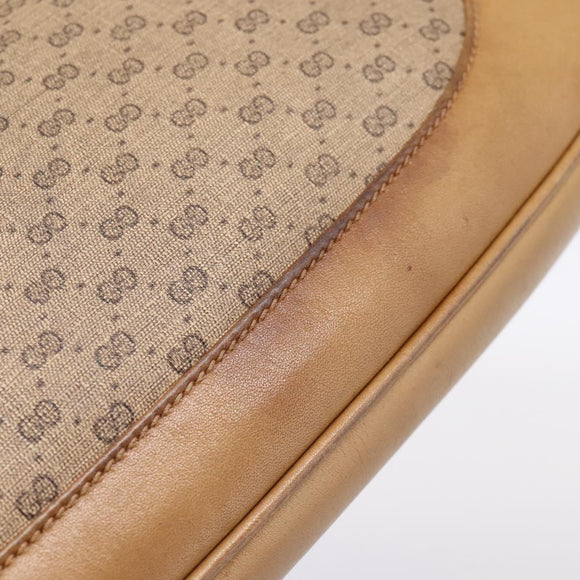 GUCCI Micro GG Supreme Jackie Hand Bag PVC Beige Gold Auth 208663