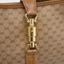 GUCCI Micro GG Supreme Jackie Hand Bag PVC Beige Gold Auth 208663-15