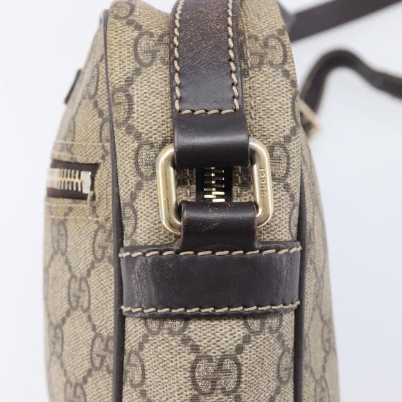 GUCCI GG Supreme Shoulder Bag PVC Beige Gold 233268 Auth 208664