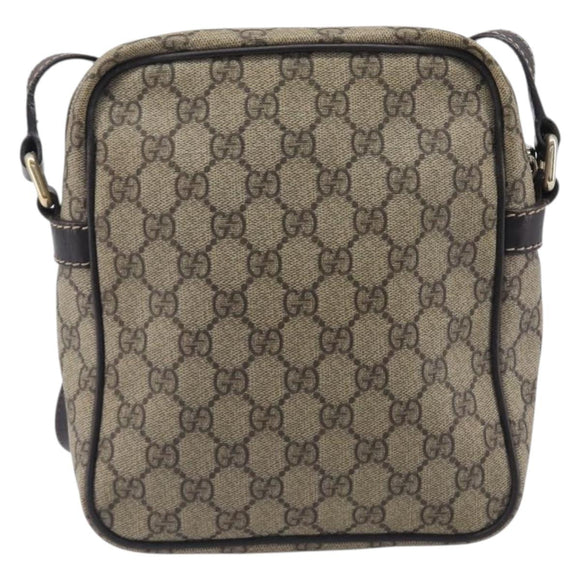 GUCCI GG Supreme Shoulder Bag PVC Beige Gold 233268 Auth 208664