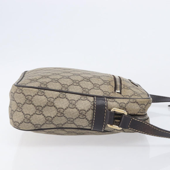 GUCCI GG Supreme Shoulder Bag PVC Beige Gold 233268 Auth 208664