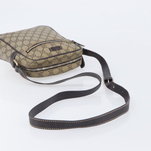 GUCCI GG Supreme Shoulder Bag PVC Beige Gold 233268 Auth 208664