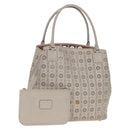 LOEWE Hand Bag Leather Gray Gold Auth 208665V-1