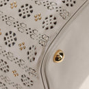 LOEWE Hand Bag Leather Gray Gold Auth 208665V-13