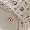 LOEWE Hand Bag Leather Gray Gold Auth 208665V-14