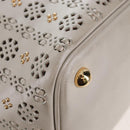 LOEWE Hand Bag Leather Gray Gold Auth 208665V-15