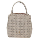 LOEWE Hand Bag Leather Gray Gold Auth 208665V-2