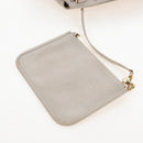 LOEWE Hand Bag Leather Gray Gold Auth 208665V-26