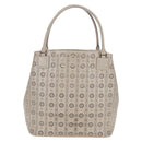 LOEWE Hand Bag Leather Gray Gold Auth 208665V-3