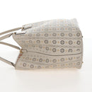 LOEWE Hand Bag Leather Gray Gold Auth 208665V-4