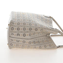 LOEWE Hand Bag Leather Gray Gold Auth 208665V-5