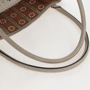 LOEWE Hand Bag Leather Gray Gold Auth 208665V-7