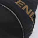 FENDI Hand Bag Canvas Black Brown Auth 208666-9