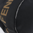 FENDI Hand Bag Canvas Black Brown Auth 208666-14