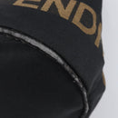 FENDI Hand Bag Canvas Black Brown Auth 208666-15