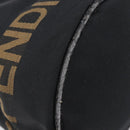 FENDI Hand Bag Canvas Black Brown Auth 208666-16
