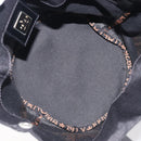 FENDI Hand Bag Canvas Black Brown Auth 208666-11