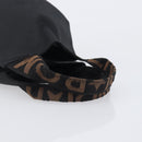 FENDI Hand Bag Canvas Black Brown Auth 208666-7