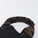 FENDI Hand Bag Canvas Black Brown Auth 208666-8