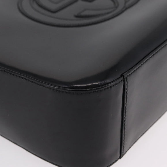 GUCCI Shoulder Bag patent Black 000 1186 0506 Auth 208668